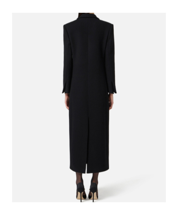 Elisabetta Franchi Double-breasted Coat In Black