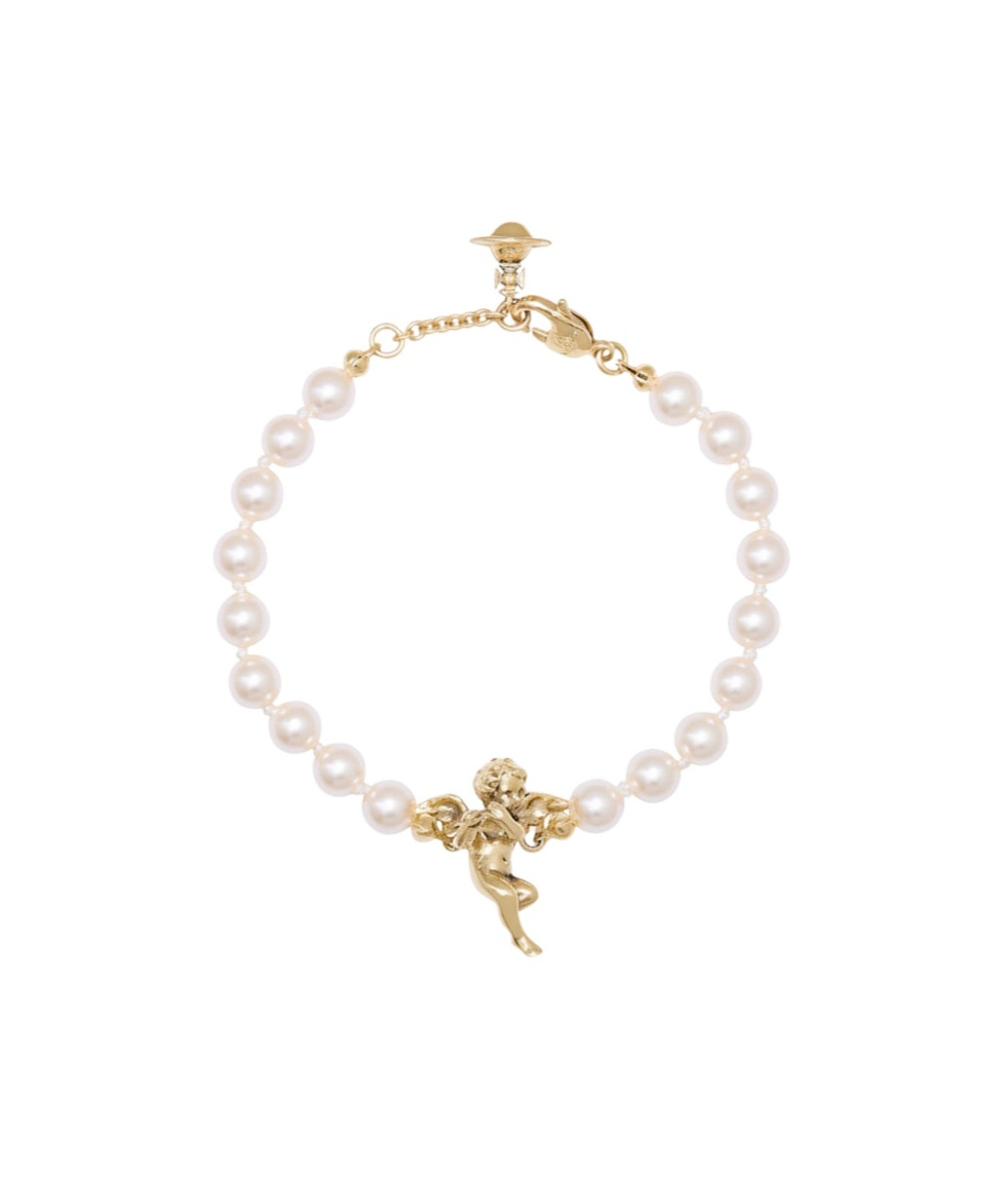 Vivienne Westwood Putti Pearl Bracelet In Gold