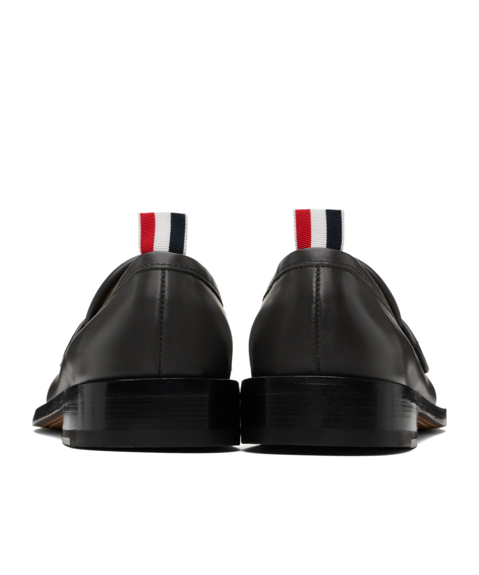 Thom Browne Almond Toe Penny-slot Loafers In Black