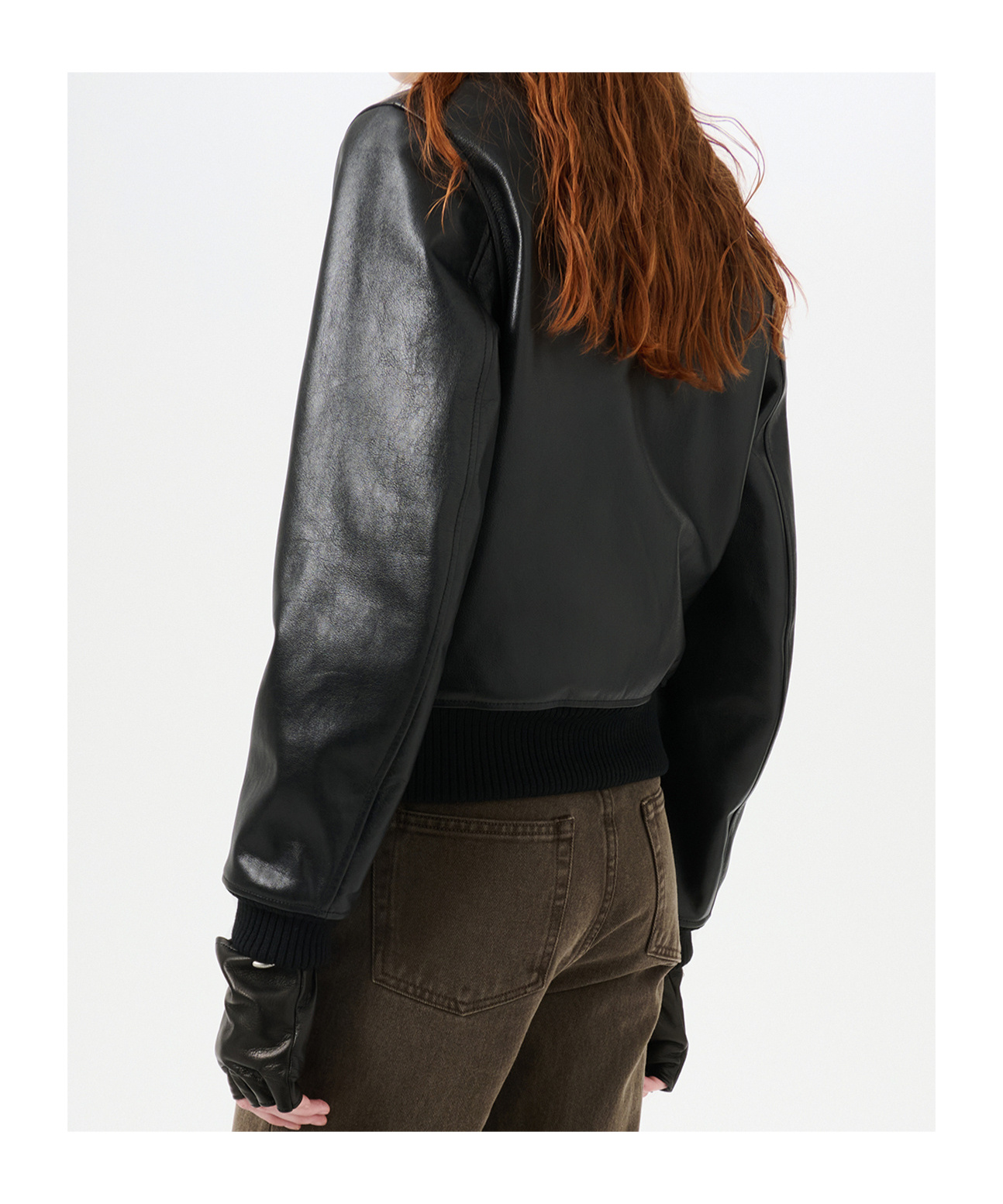 Our Legacy Long Sleeve Leather Jacket In Black