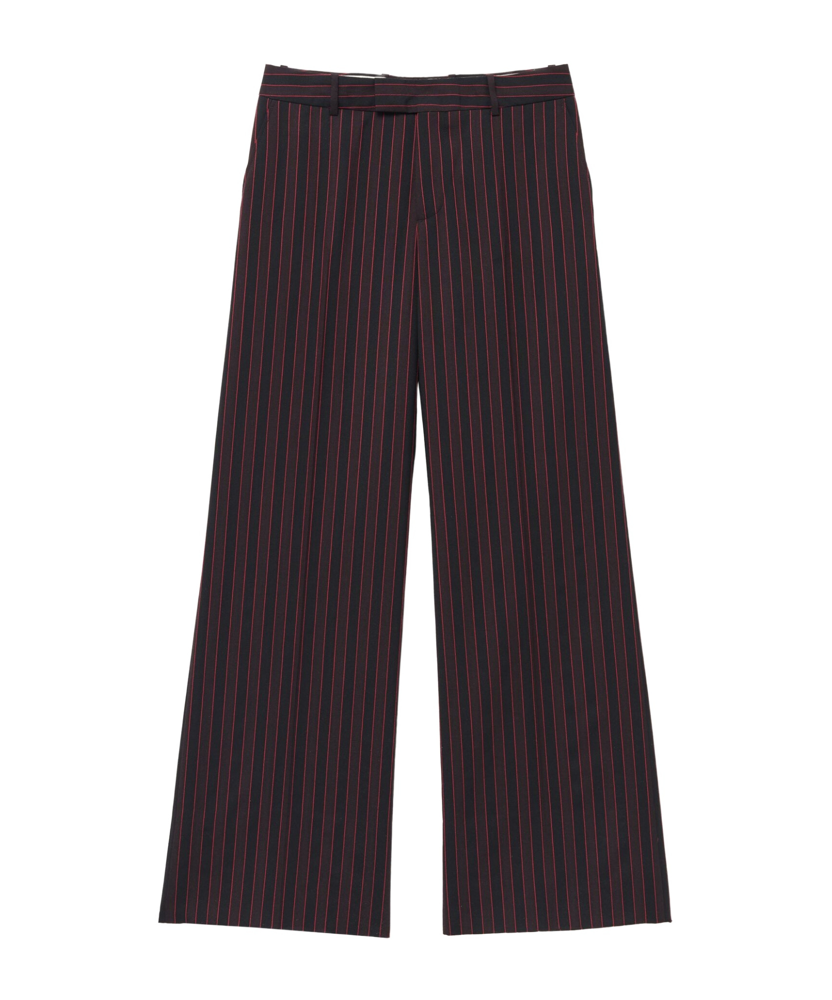 Alexander Mcqueen Pinstripe Tailored Trousers In Black, Bordeaux Red And Dark Red