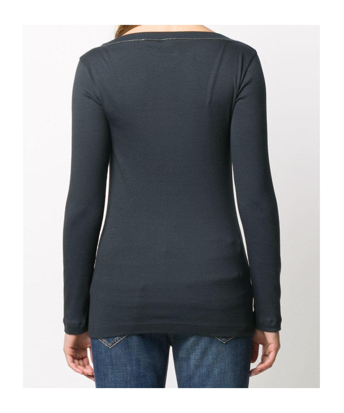［Ｓono］BRUNELLO CUCINELLI Vネック長袖トップス Brunello Cucinelli V-neck Long-sleeved Top In Blue | ModeSens