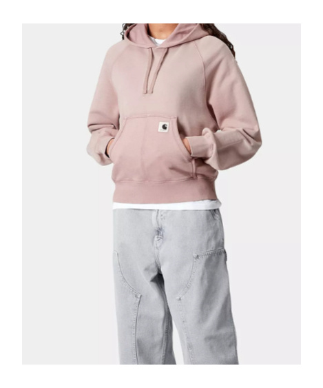 Carhartt Wip Hooded Hudson Sweatshirt In Daphne Colour In Pink