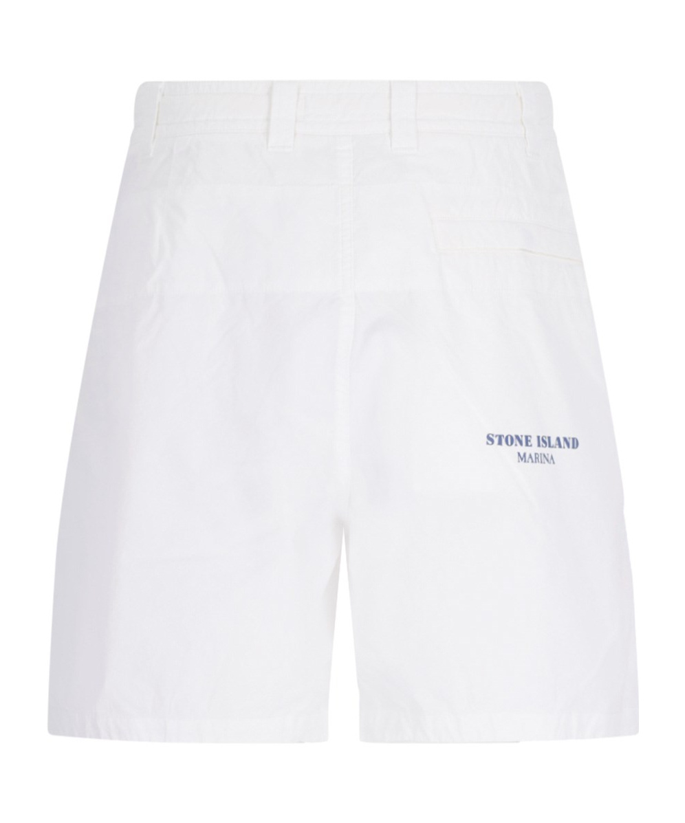 STONE ISLAND LOGO-PRINT BERMUDA SHORTS 