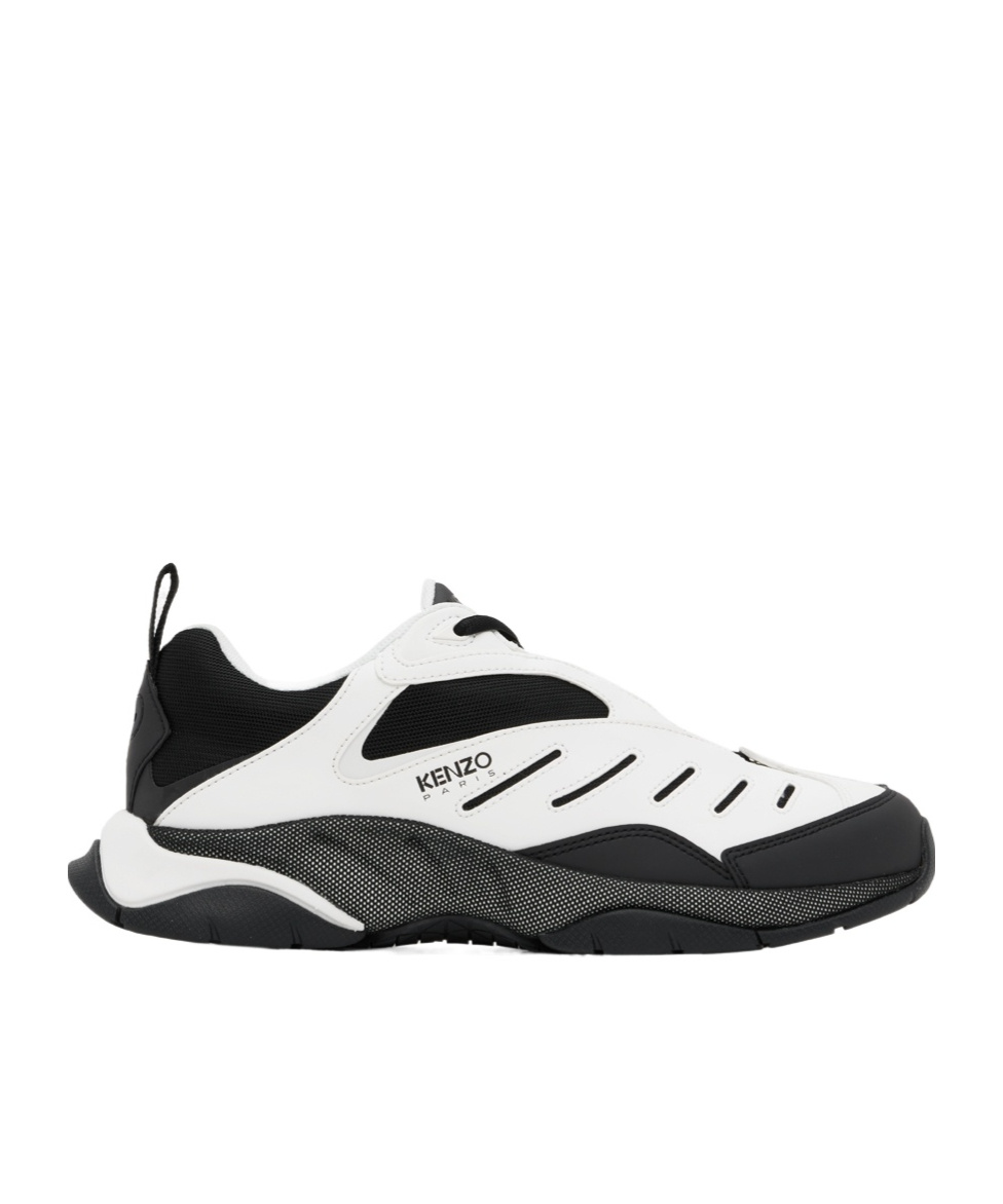 Kenzo Two-tone Fabric And Synthetic Leather X-trainer Sneakers In Black