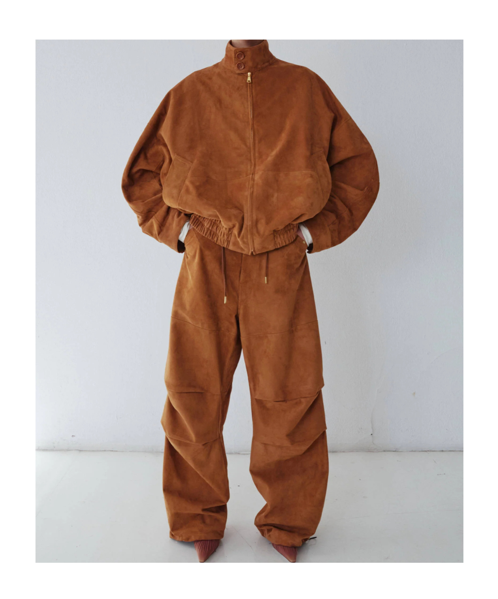 Darkpark Zippered Leather Jacket In Brown