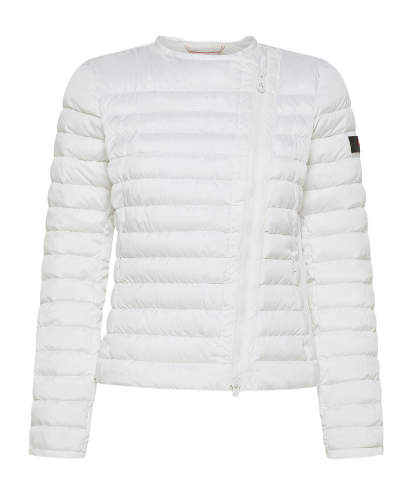 Peuterey Waisted Down Jacket With Slanted Zip In White