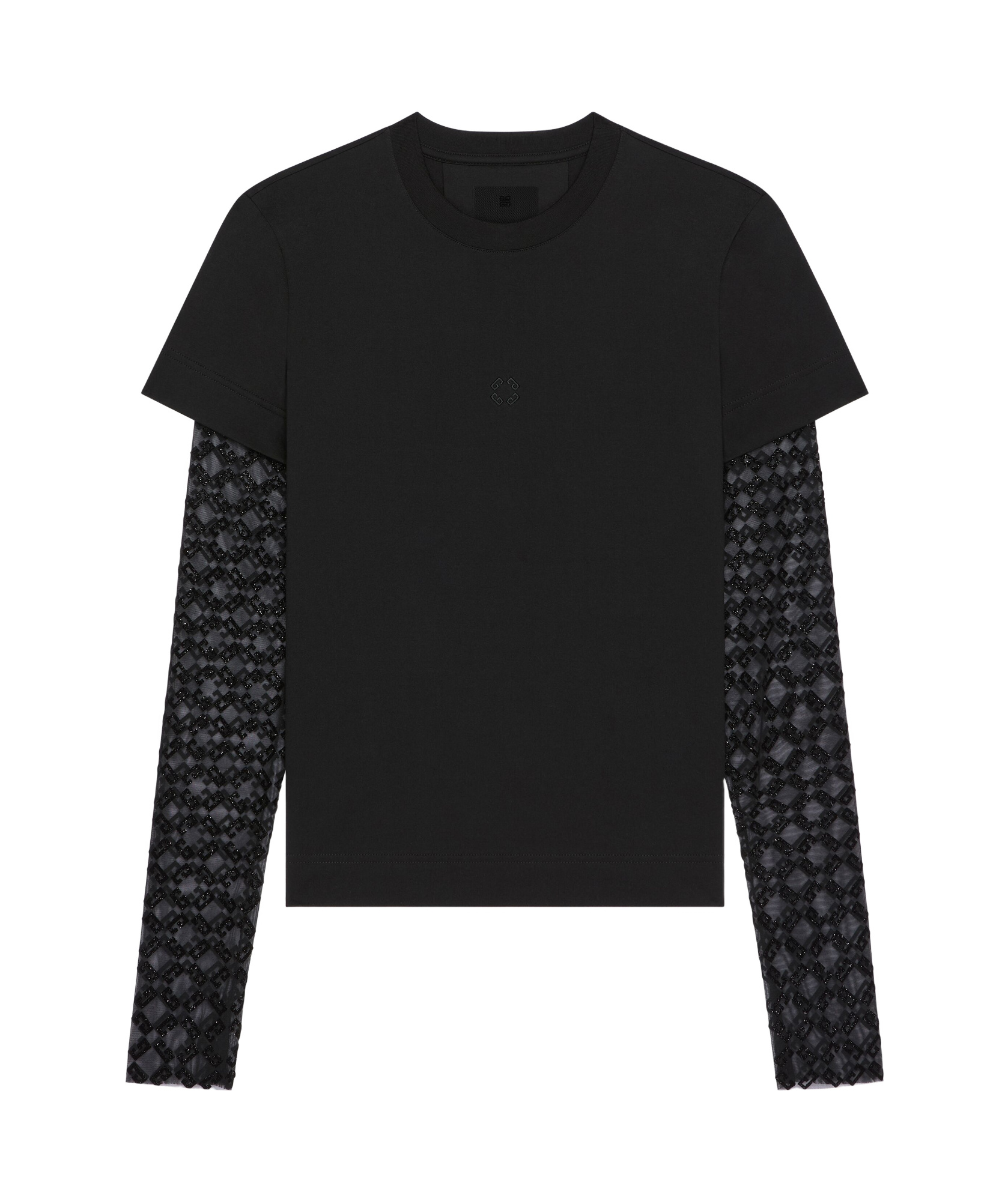Givenchy Womens Black Brand-embroidered Mesh-sleeve Cotton-jersey T-shirt In Black