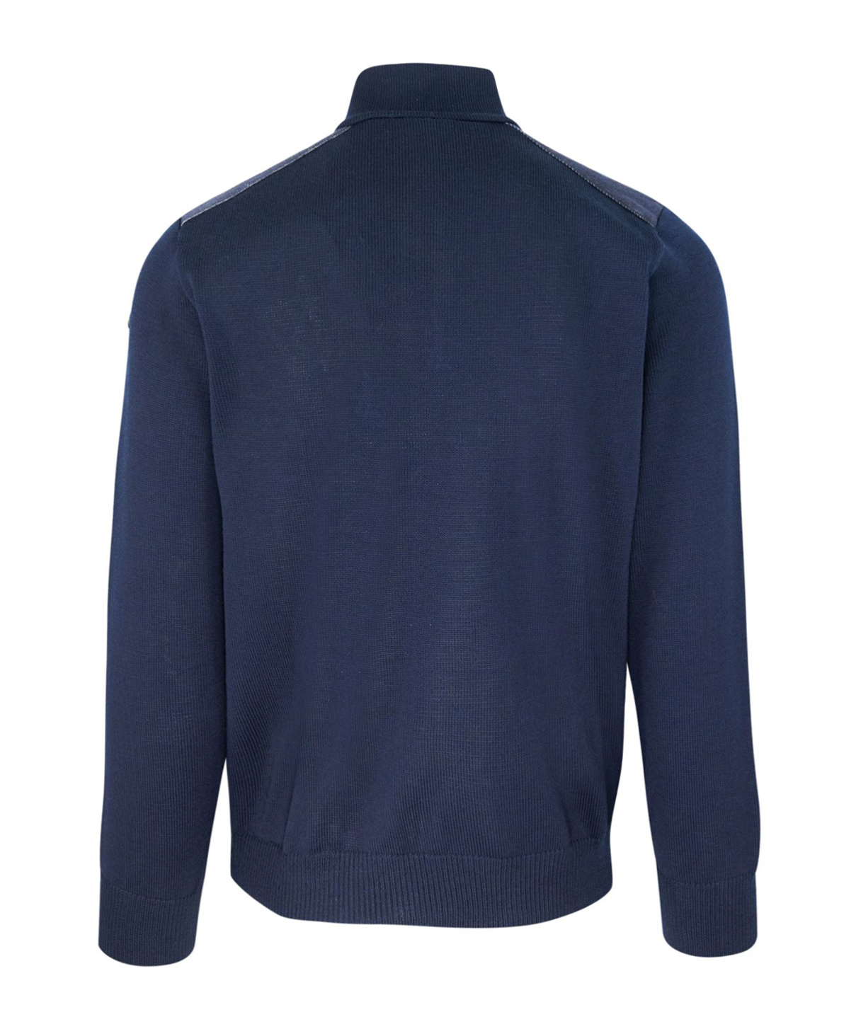 Shop Paul & Shark Zip-neck Knitted Pullover In Blue