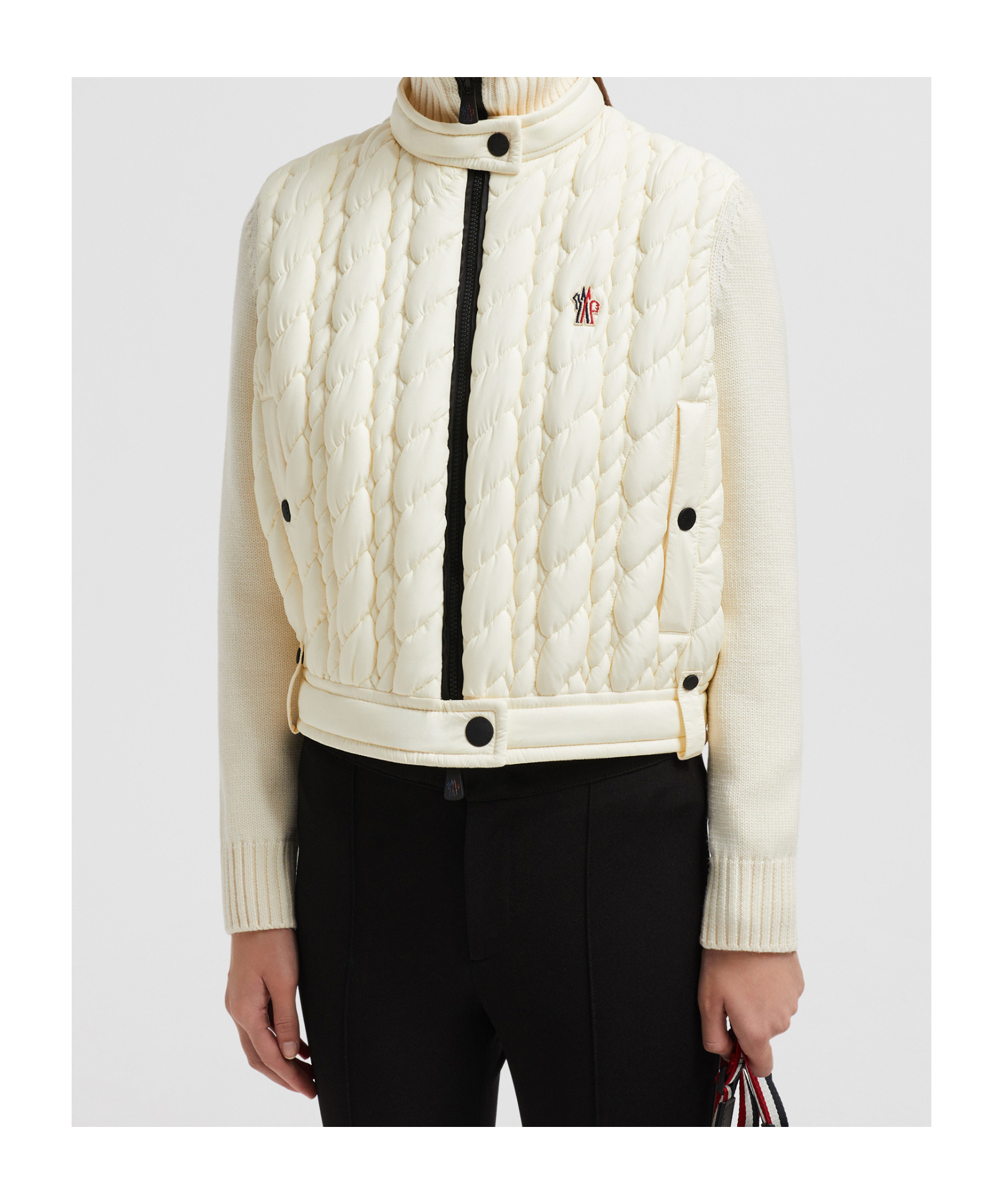 Moncler Long-sleeved Wool Sweater In White