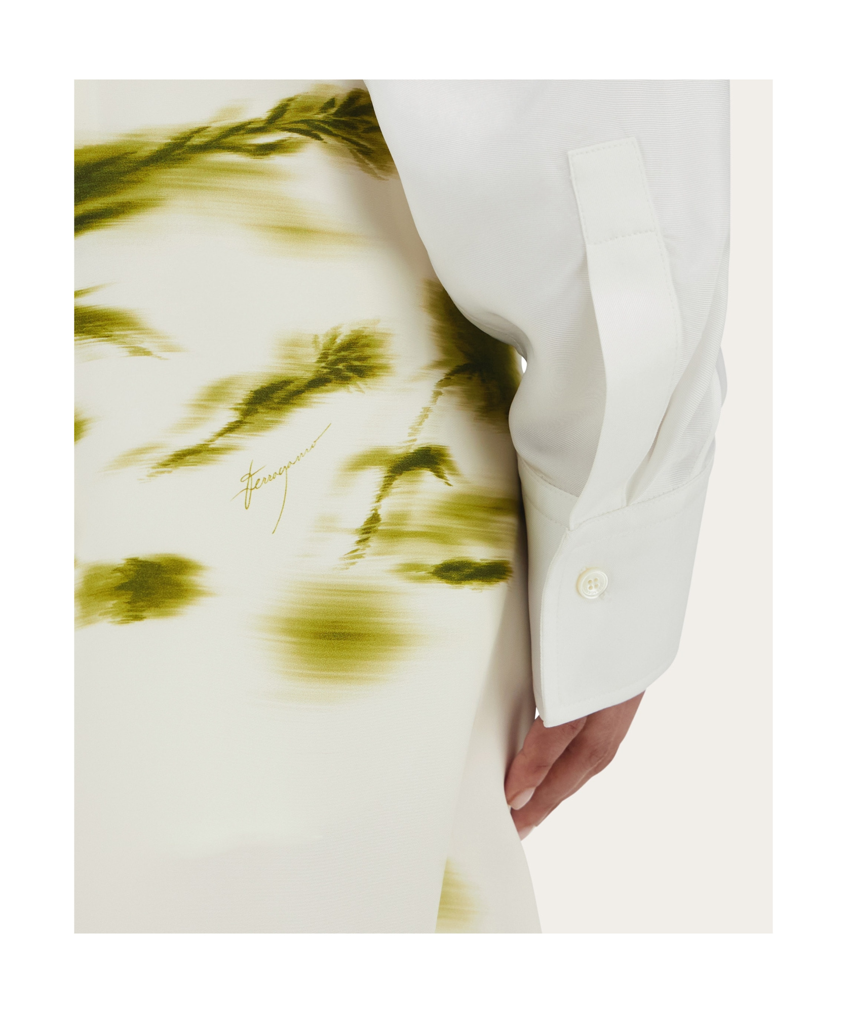 Ferragamo Printed Handkerchief Skirt In White