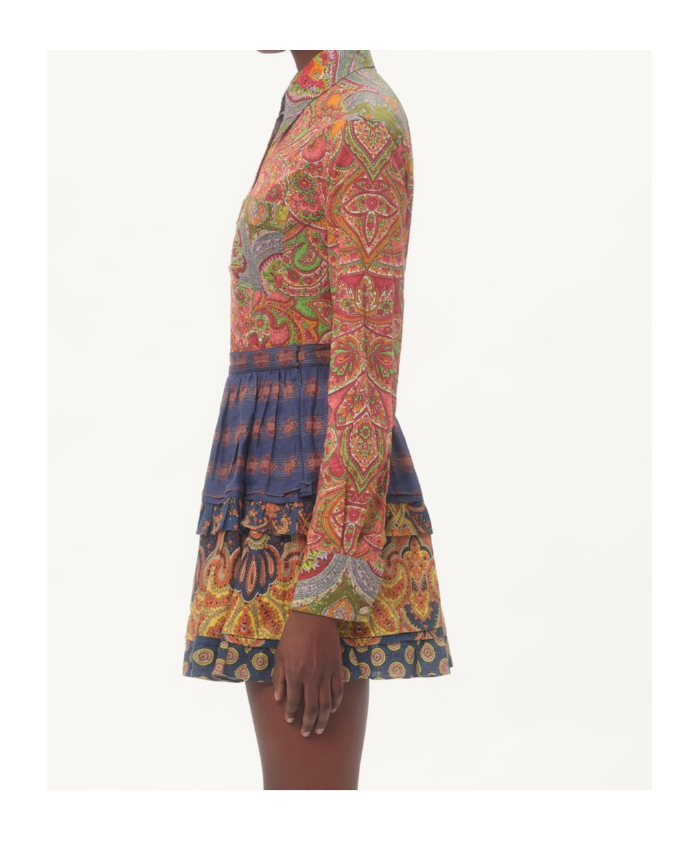 Shop Valentino Shirt In Mussola Cachemire Voyage Imaginaire In Brown