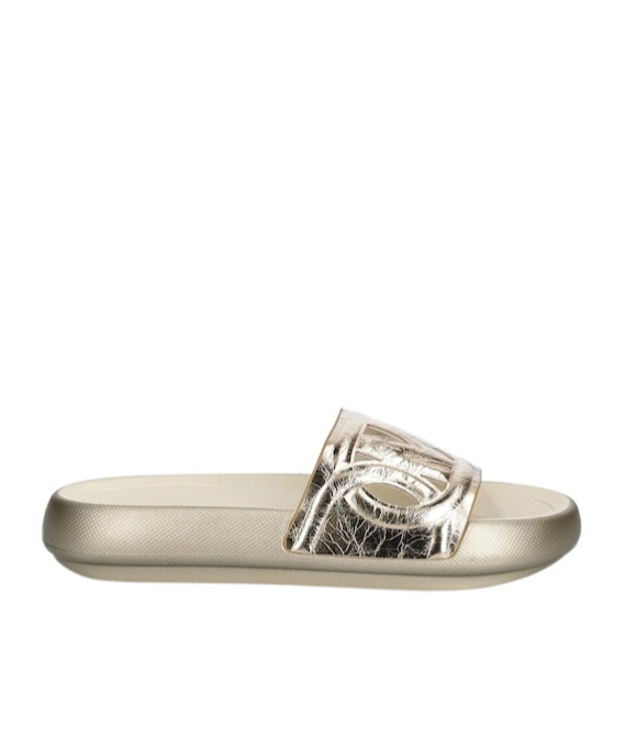 Michael Kors Round Toe Flat Slippers In Metallic