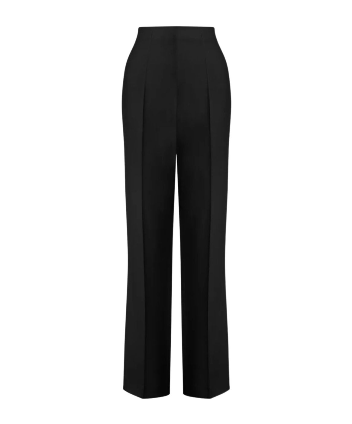 Alberta Ferretti High Waist Straight Leg Trousers With Side Pockets In Black