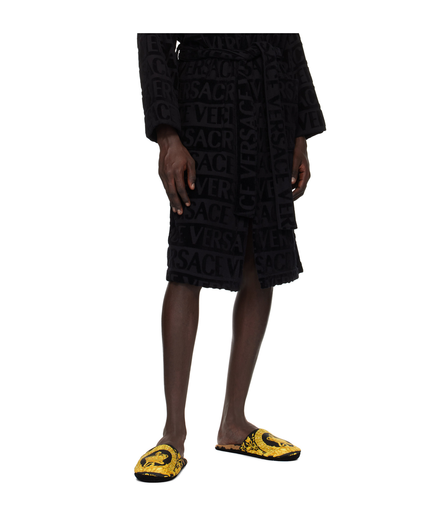 Versace Open-heeled Slippers In Black