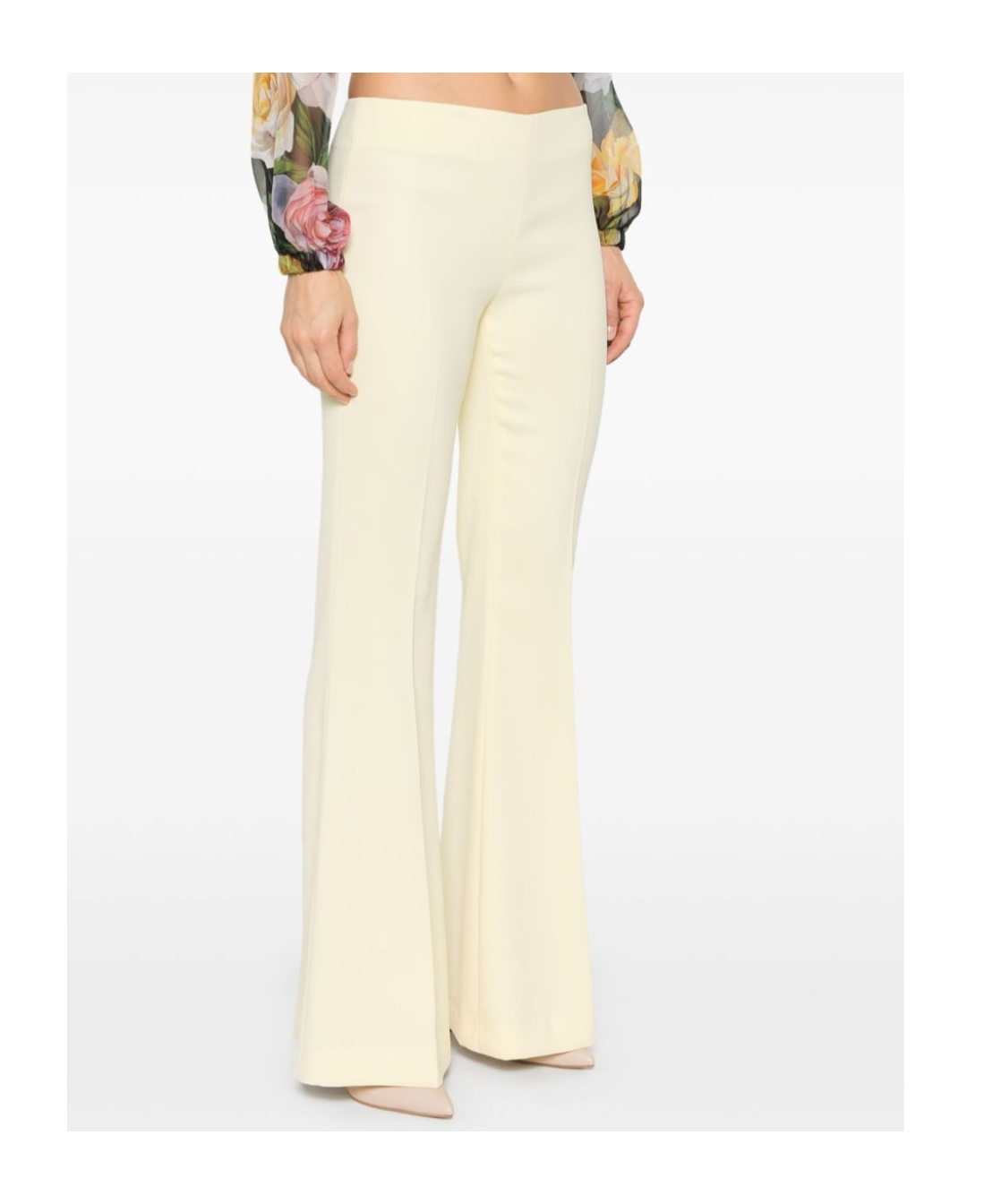 Shop Twinset Crepe Flared Trousers In White