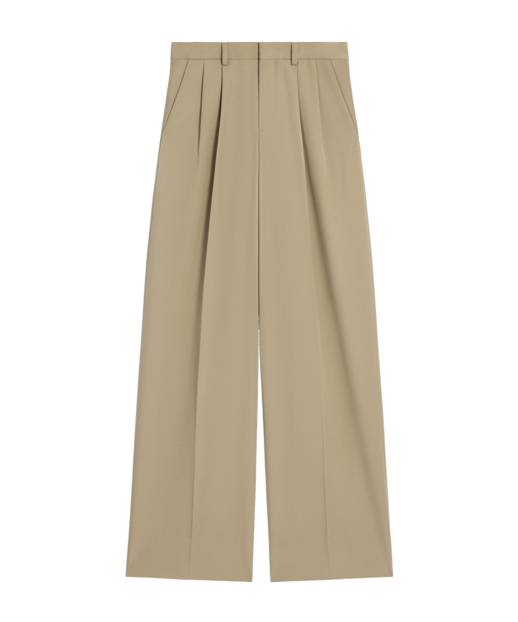 Celine Pleated Trousers In Cotton And Wool Gabardine In Neutral