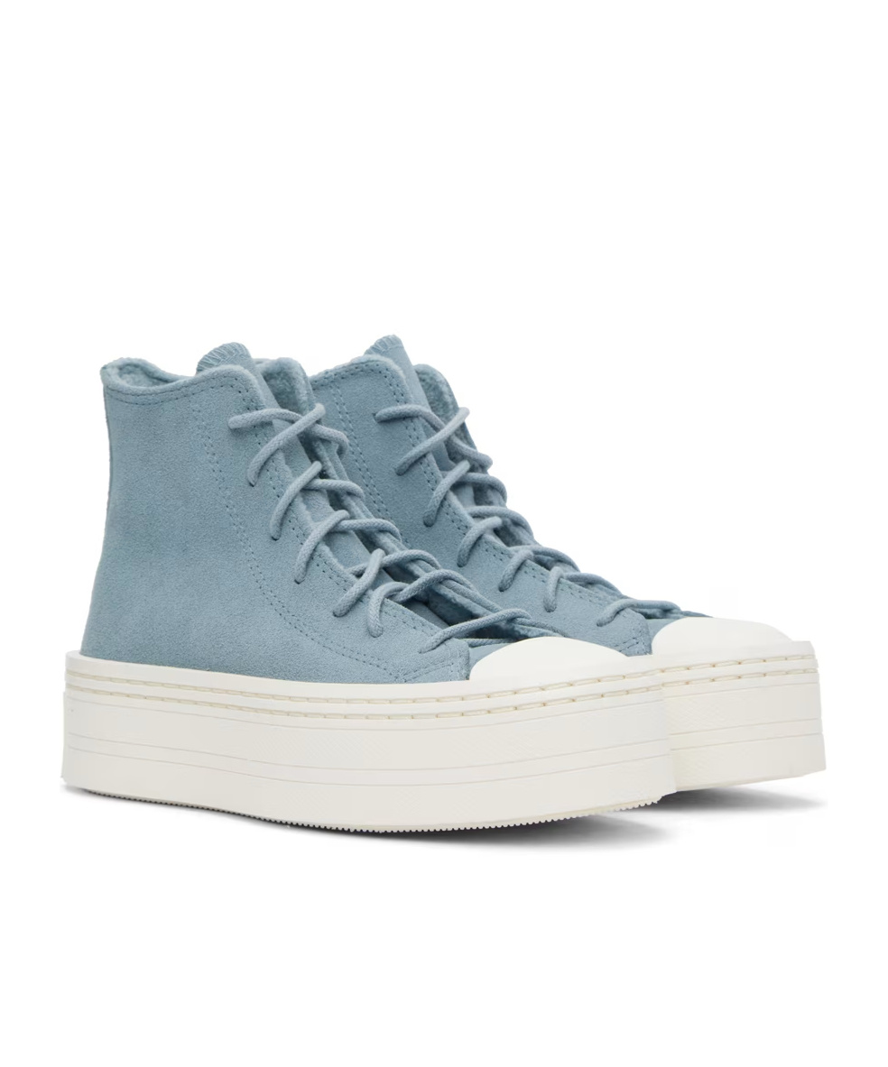 Converse Round Head Strapped High-top Casual Sneakers In White