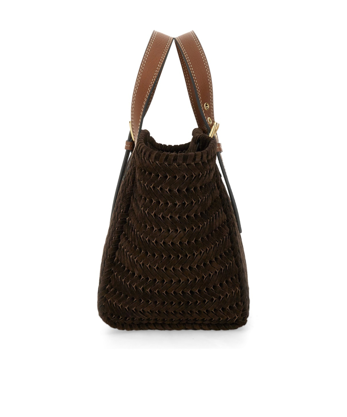 Shop Anya Hindmarch Woven Handbag In Brown