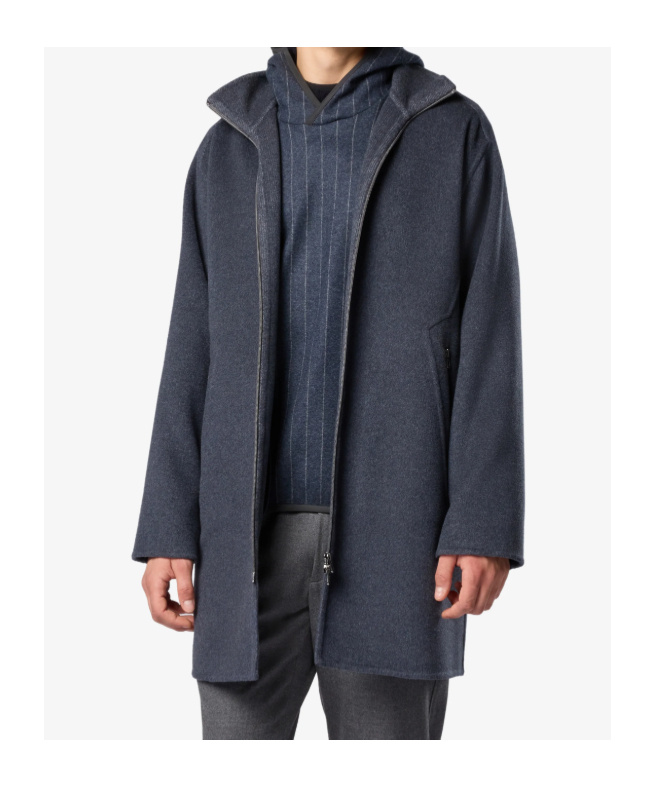 Sease Cappotto Cashmere Double Con Cerniera In Blue
