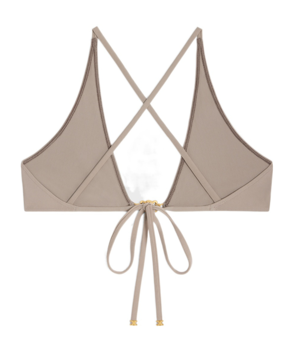 Celine Trimphe Triangular Swimsuit In Nude