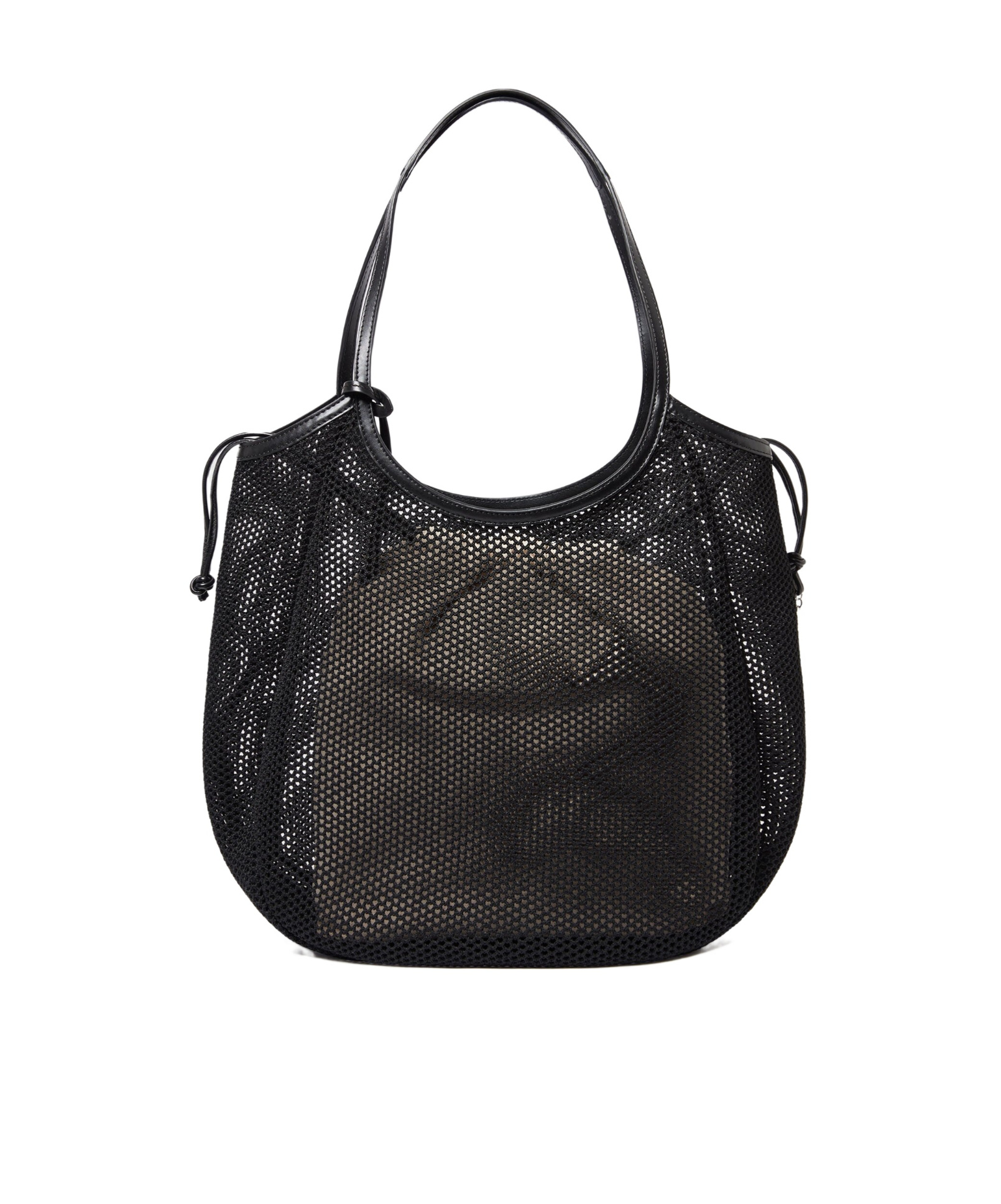 Stella Mccartney Logo Mesh Tote Bag In Black