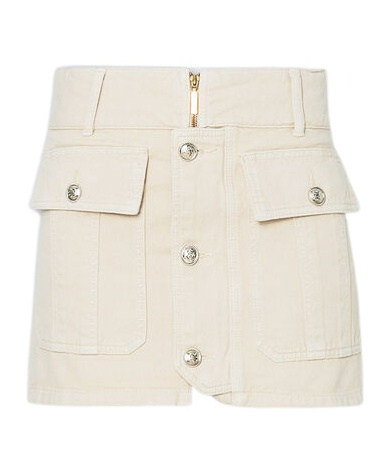 Liu •jo Panelled Denim Mini Skirt In White