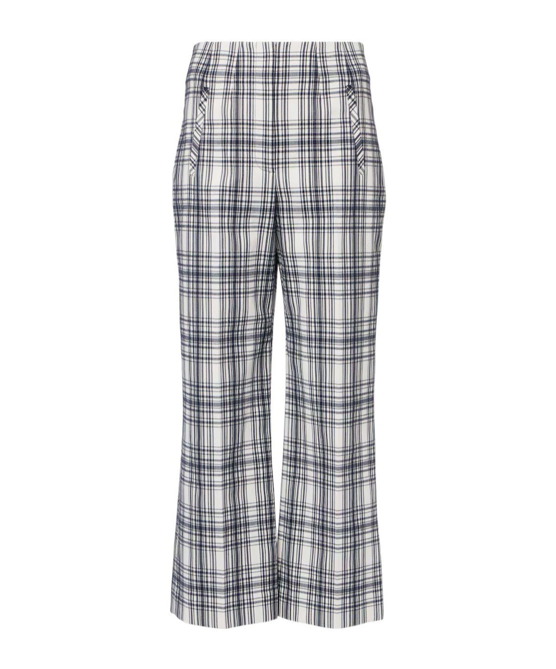 Veronica Beard Dova Plaid Cotton-blend Wide-leg Pants In Gray