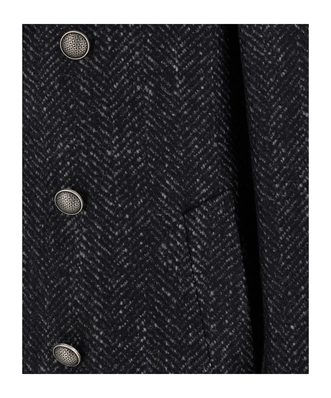 Tagliatore 'arden' Dakr Grey Double Breasted Coat With Buttons In Black