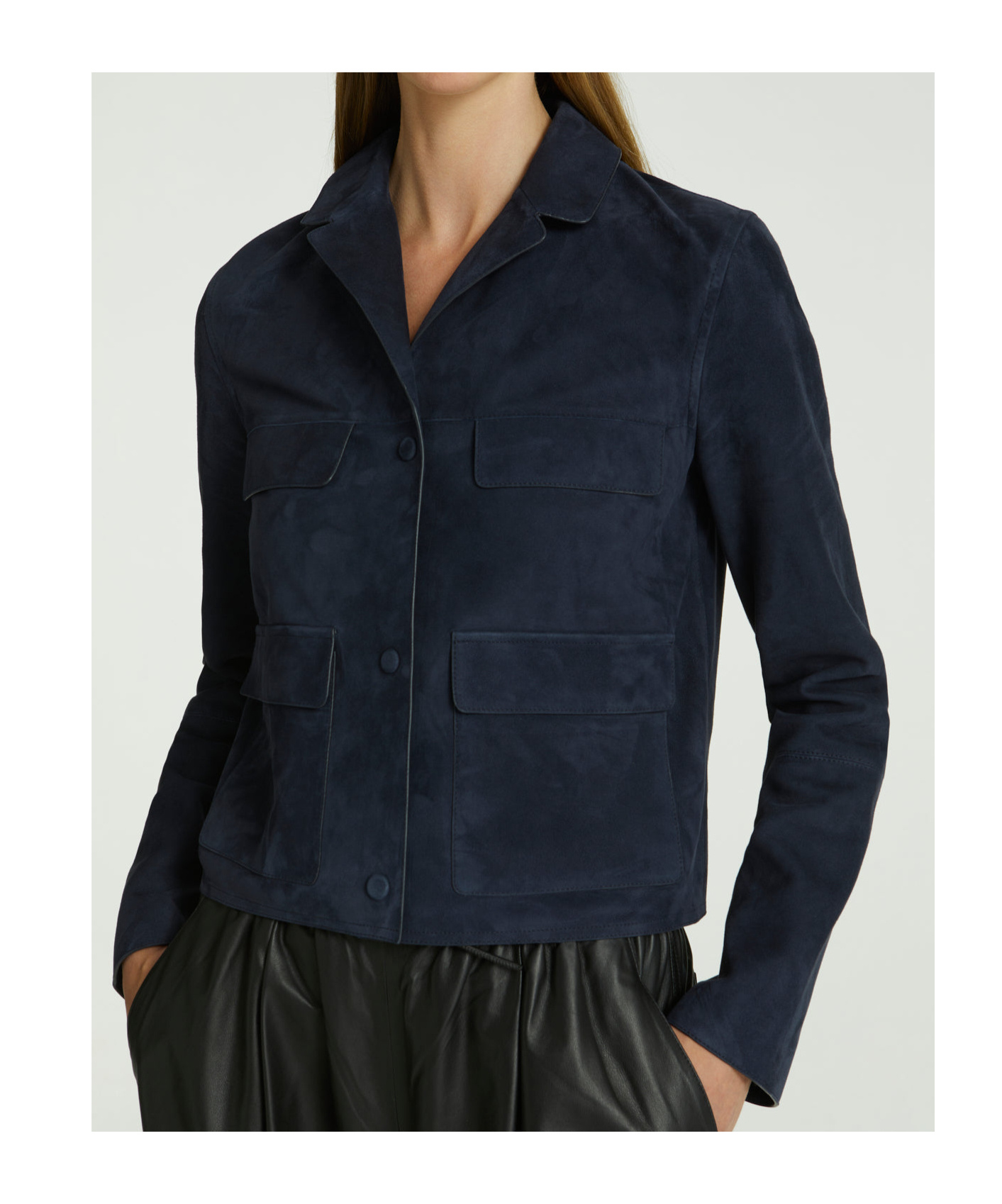 Yves Salomon Double-sided Velvet Lambskin Short Leather Jacket In Black