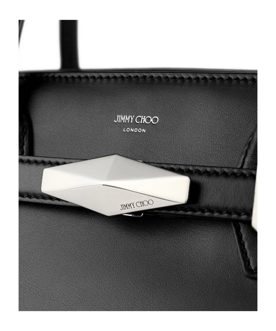 Jimmy Choo Black Diamond Belted Medium Tote In Black