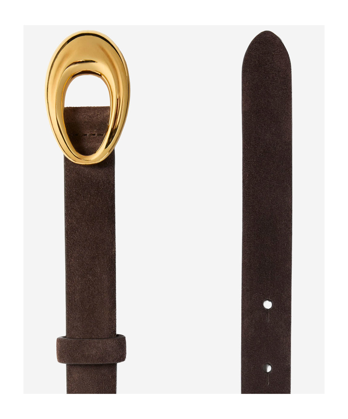 Khaite Olivia Oval-buckle Leather Belt In Brown