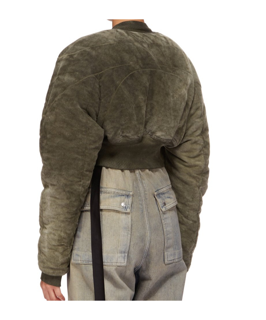 Rick Owens Drkshdw Short Pilot Cotton Coat In Nude