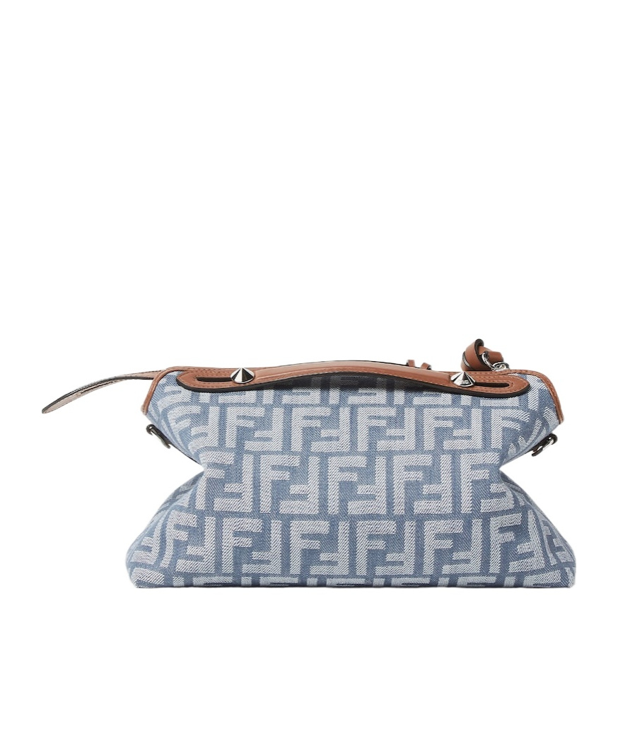 Fendi Blue Denim-effect Ff Jacquard Bag
