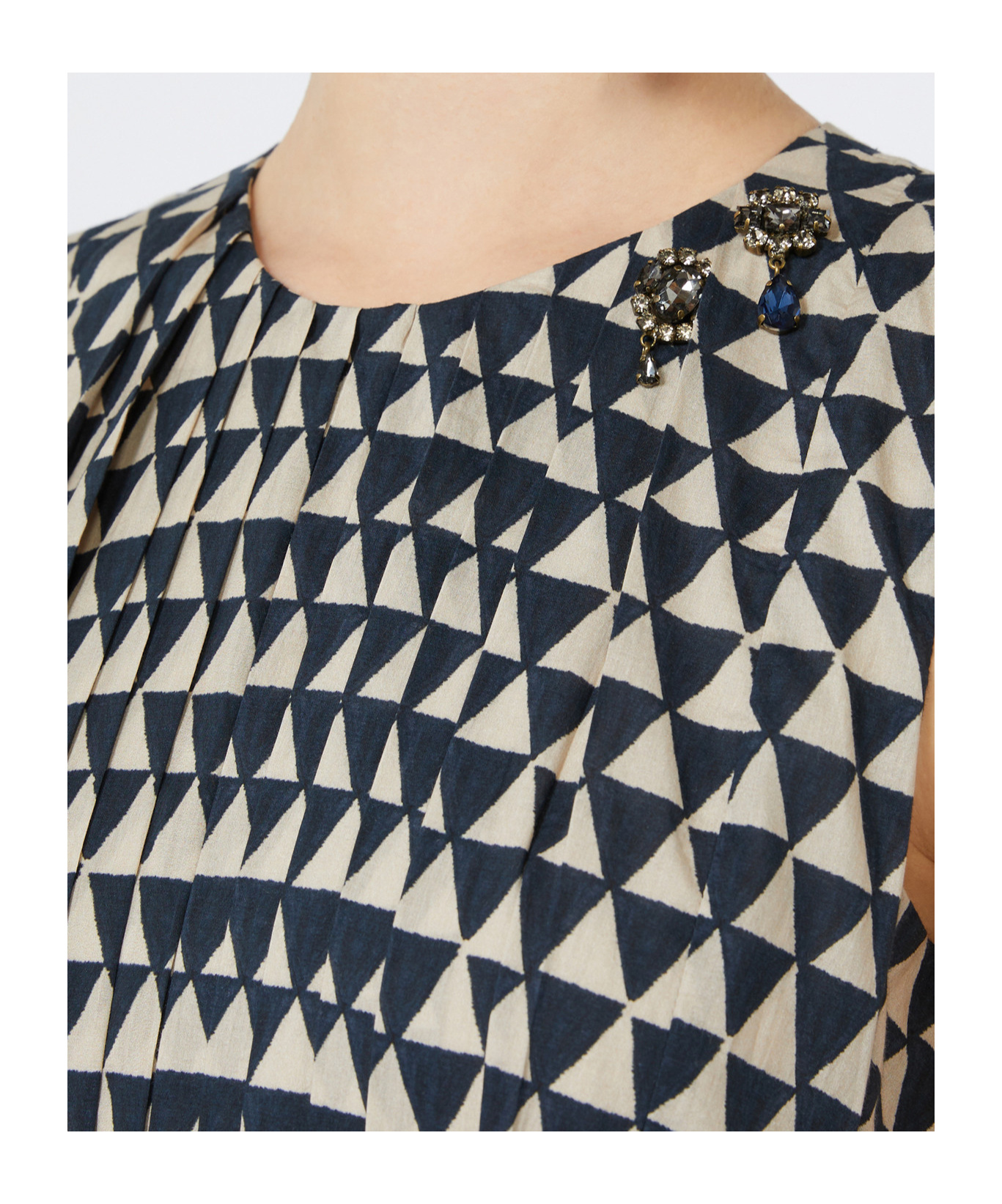 Max Mara Cotton Voile Printed Midi Dress In Black
