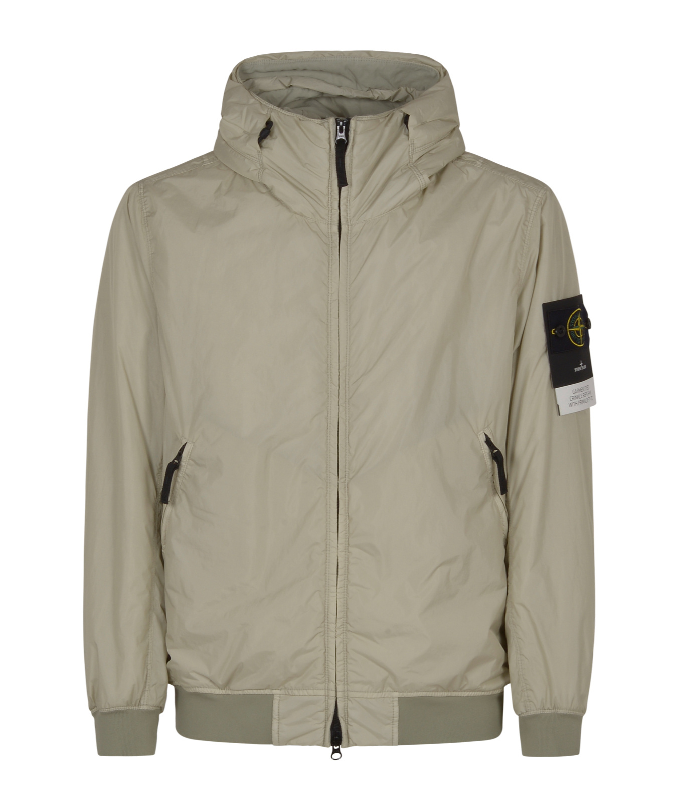 Stone Island Compass-badge Hooded Windbreaker In White
