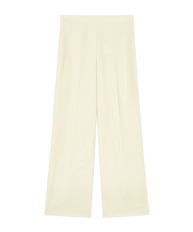 Theory Stripe Canvas High-rise Trousers In White