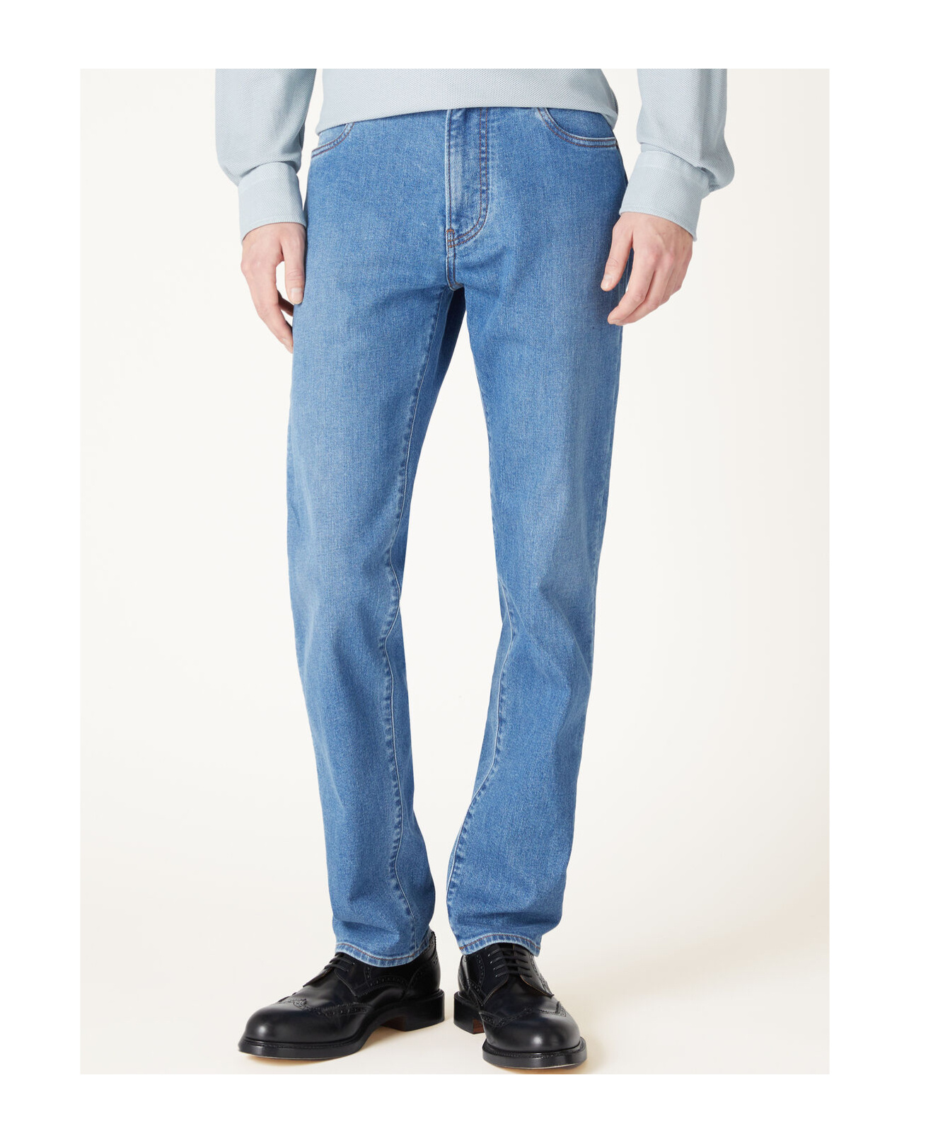 Loro Piana Quarona Belt-loop Jeans In Blue