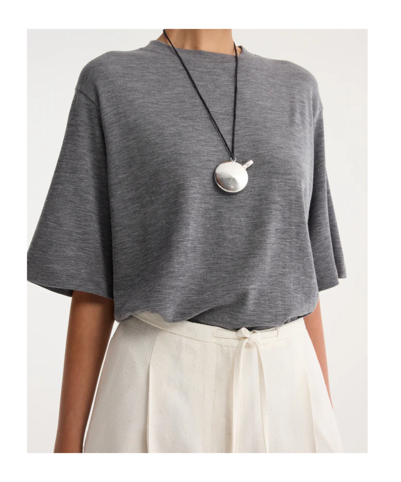 Rohe Round Neck Long-sleeved T-shirt In Gray