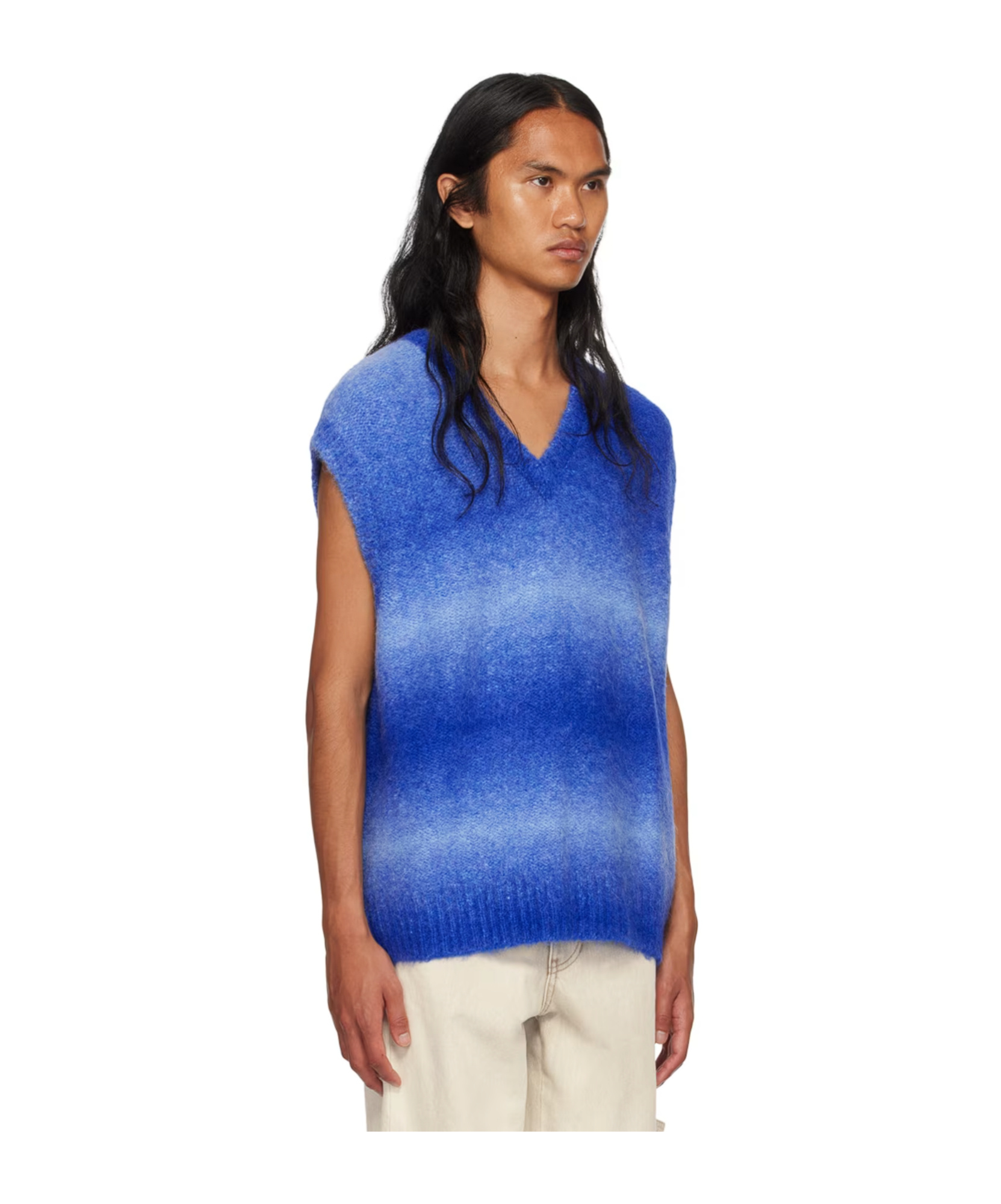 Shop Wooyoungmi Graded Striped Sweater In Blue