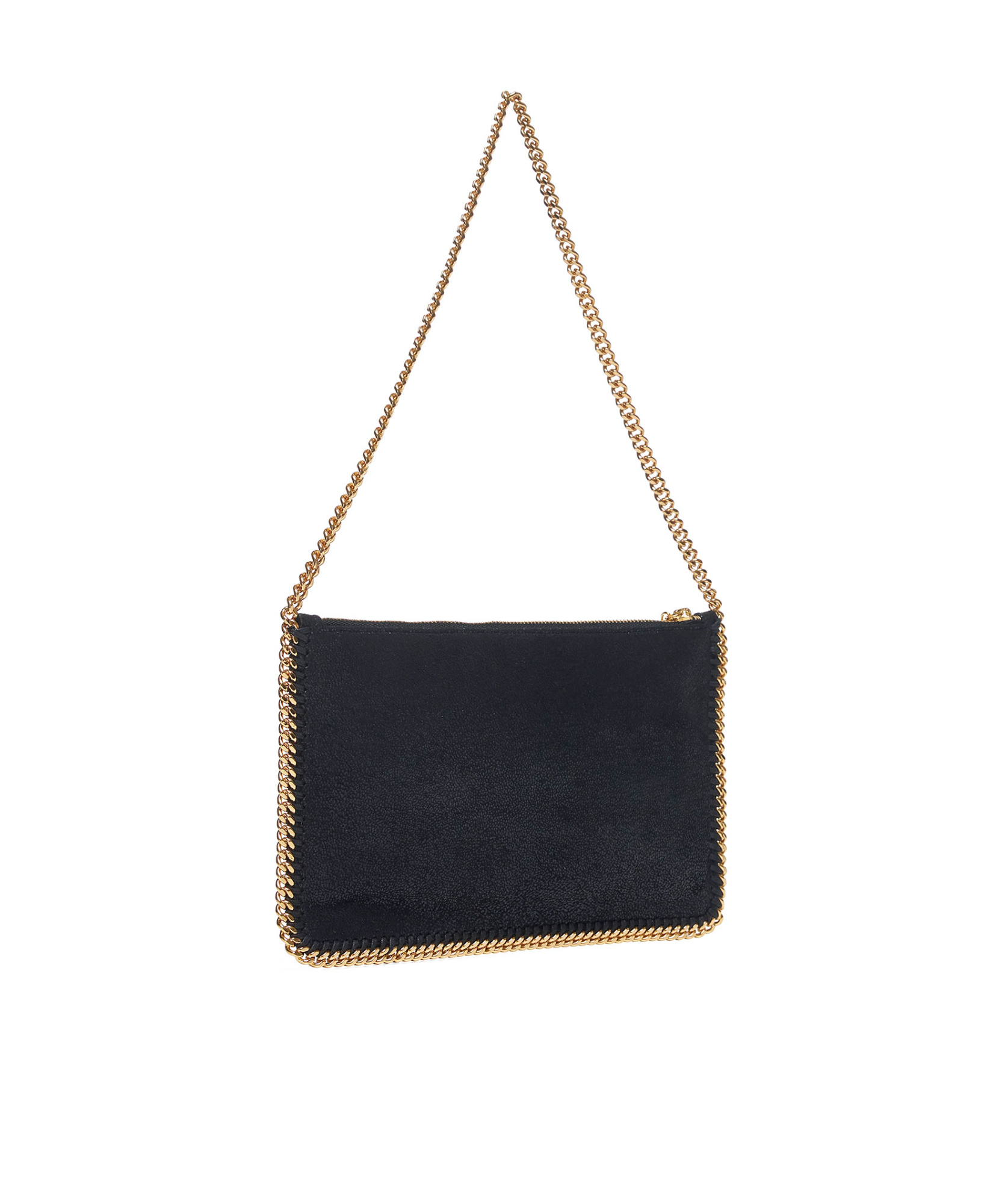 Stella Mccartney Falabella Shaggy Deer Pouch Bag In Black