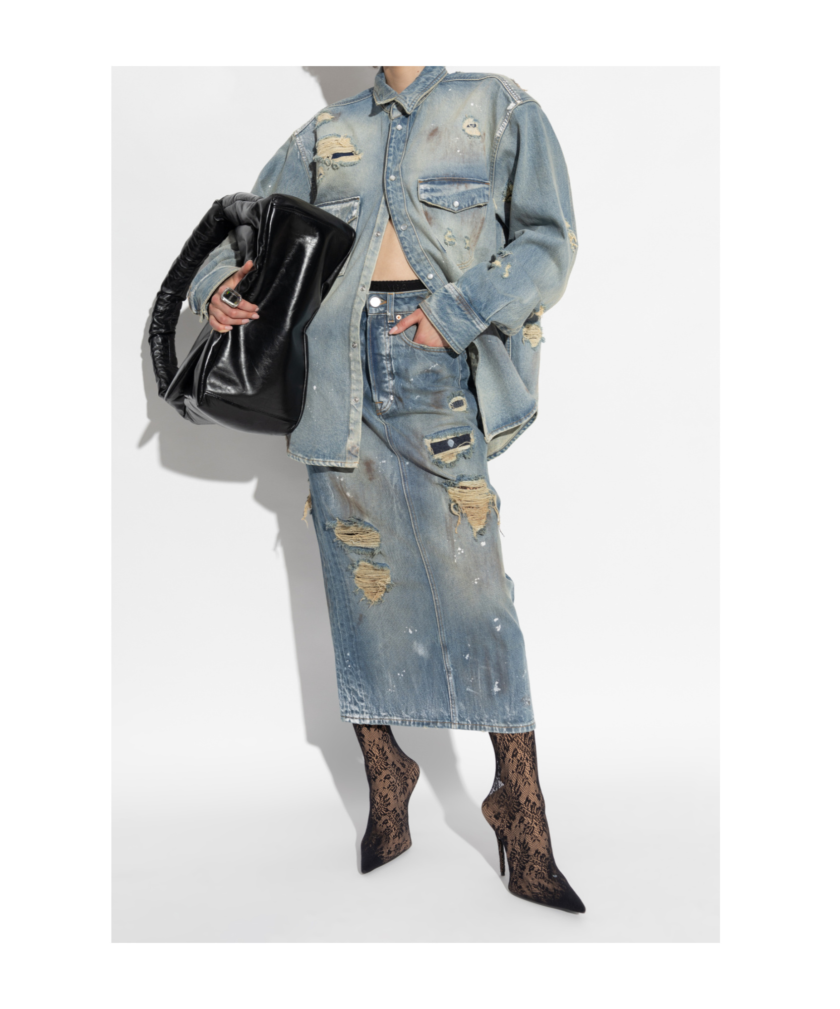 Vetements Belt-loop Skirt In Gray