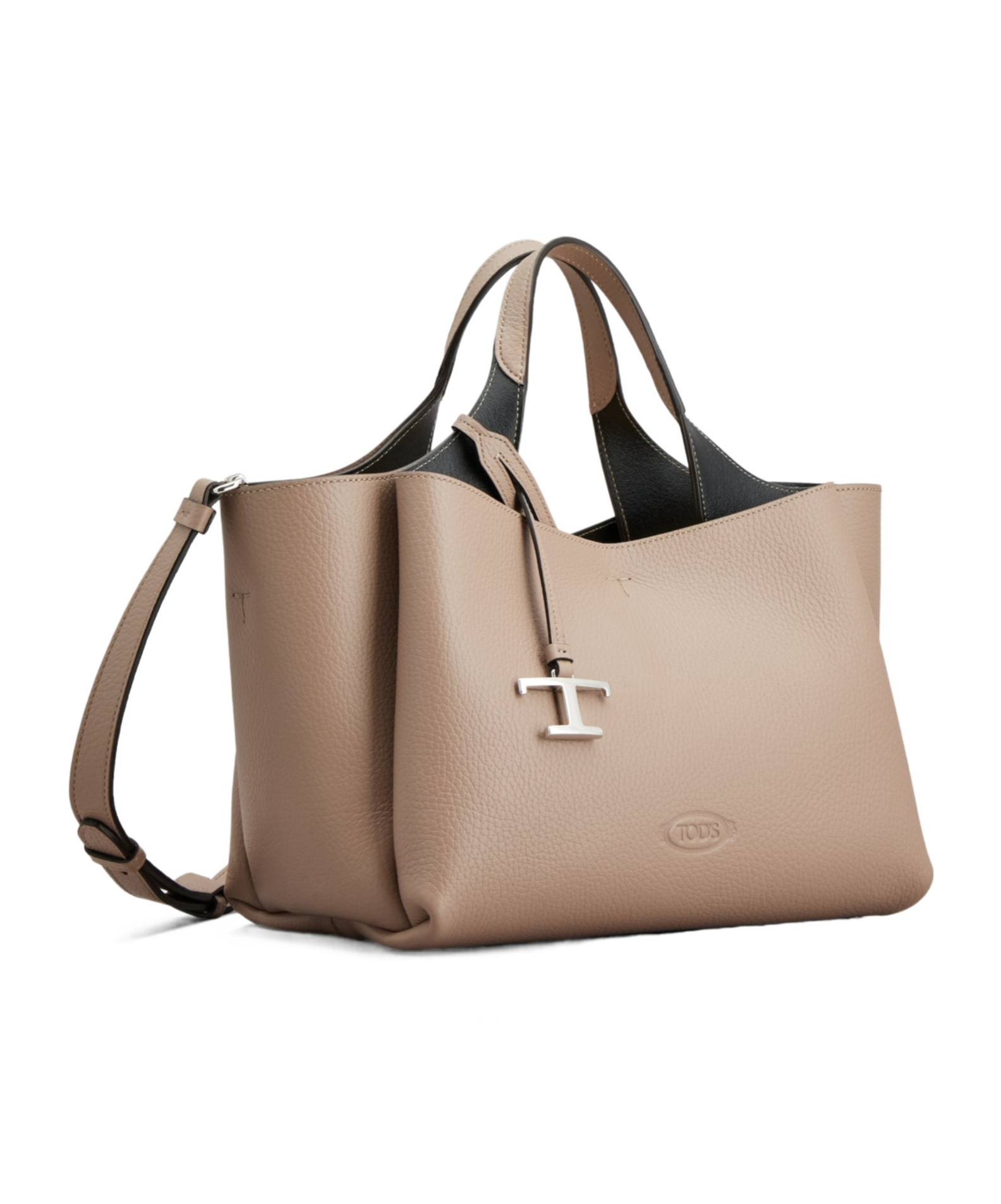 Tod's Mini Grain Leather Top-handle Bag In Nude