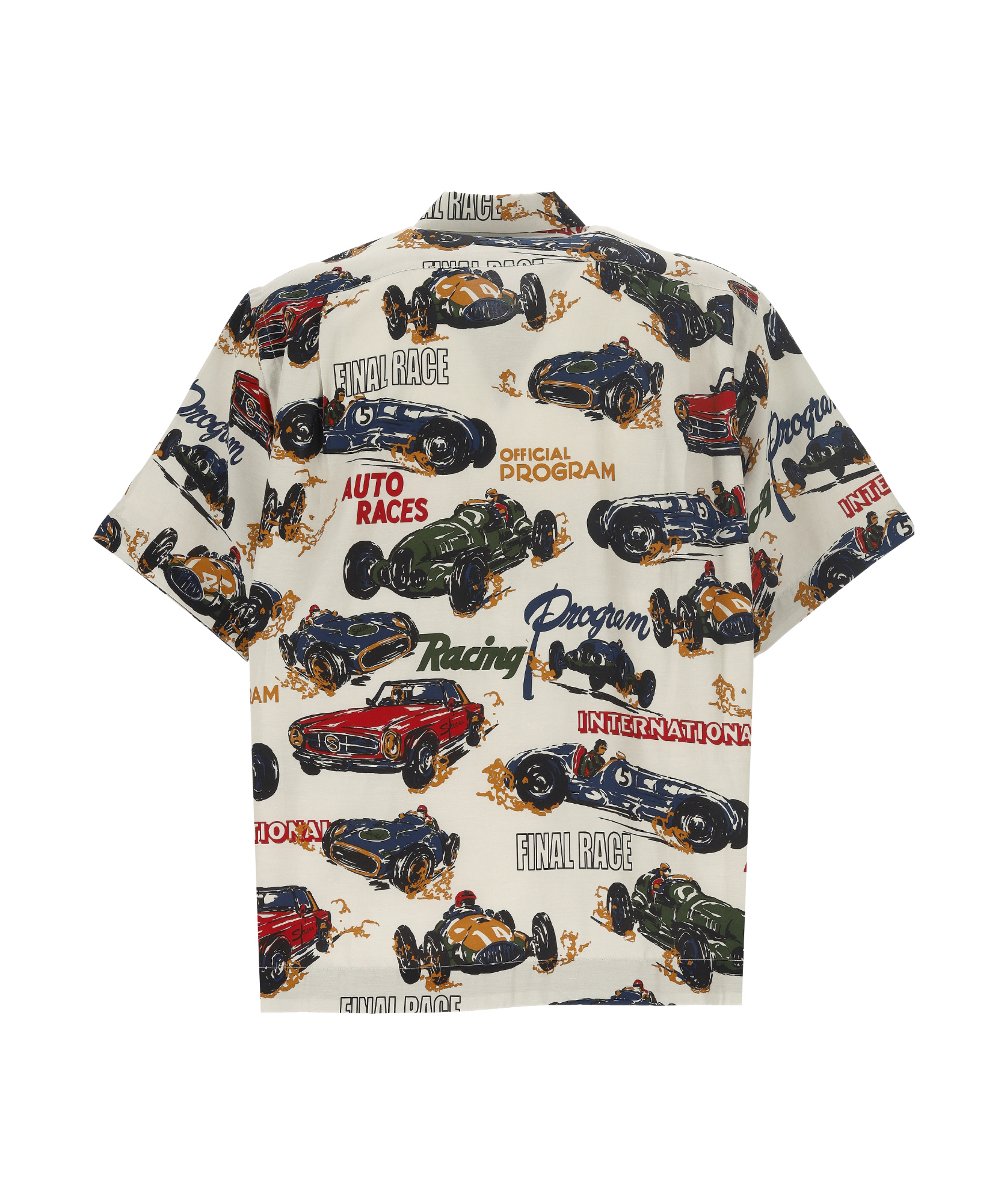 Sacai Printed Short-sleeved Shirt In White