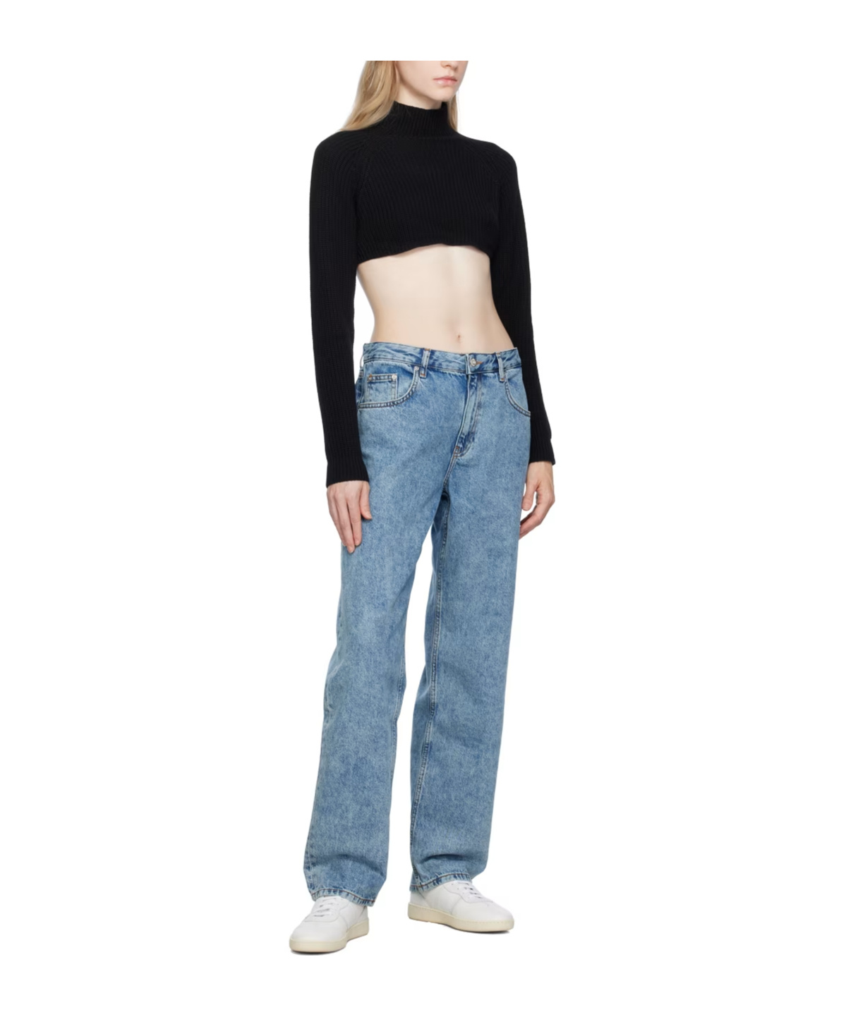 Moschino Black Embroidered Turtleneck In Black