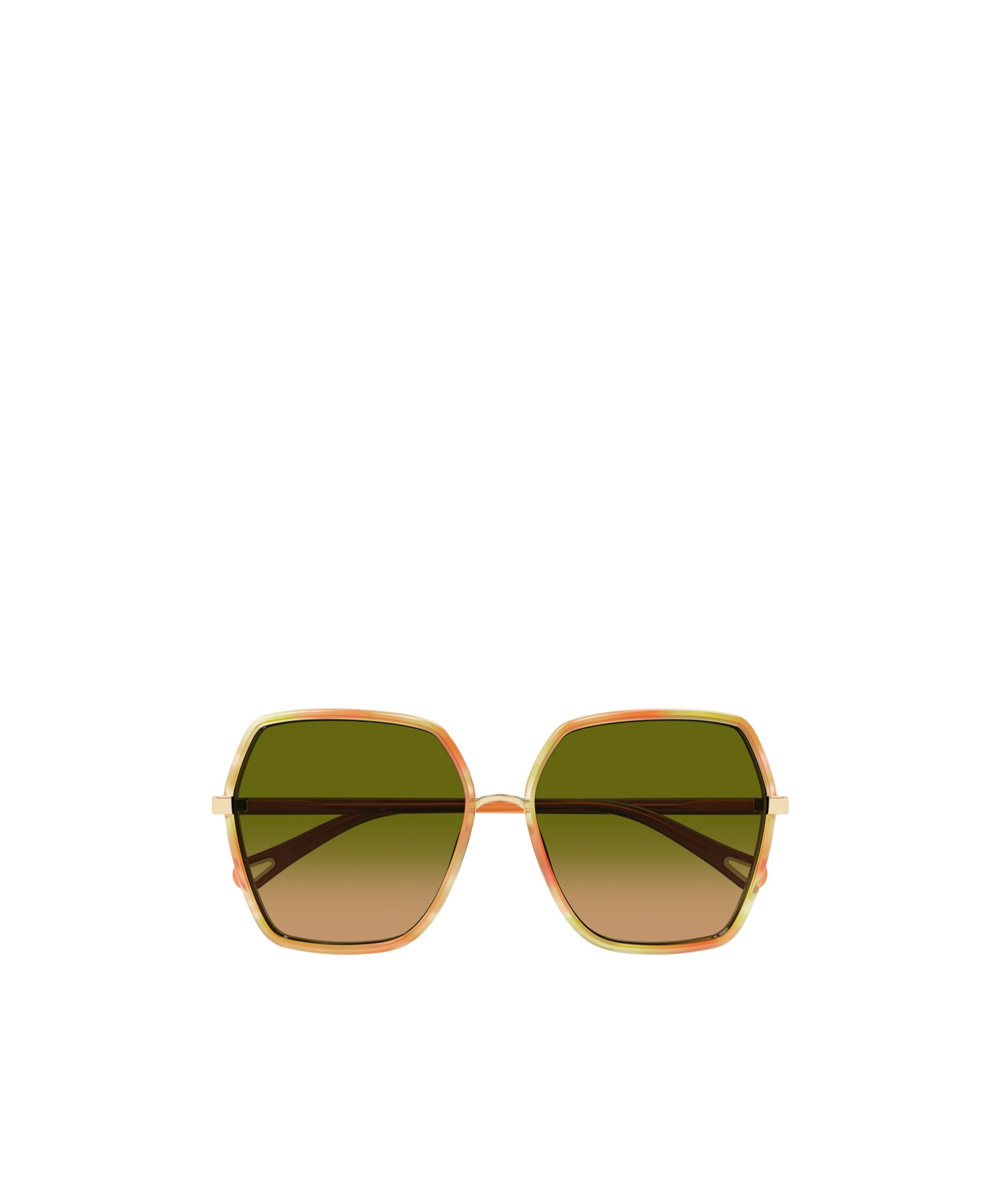 Chloé Ch0262s Linea 004 Havana Orange Green Sunglasses In Brown