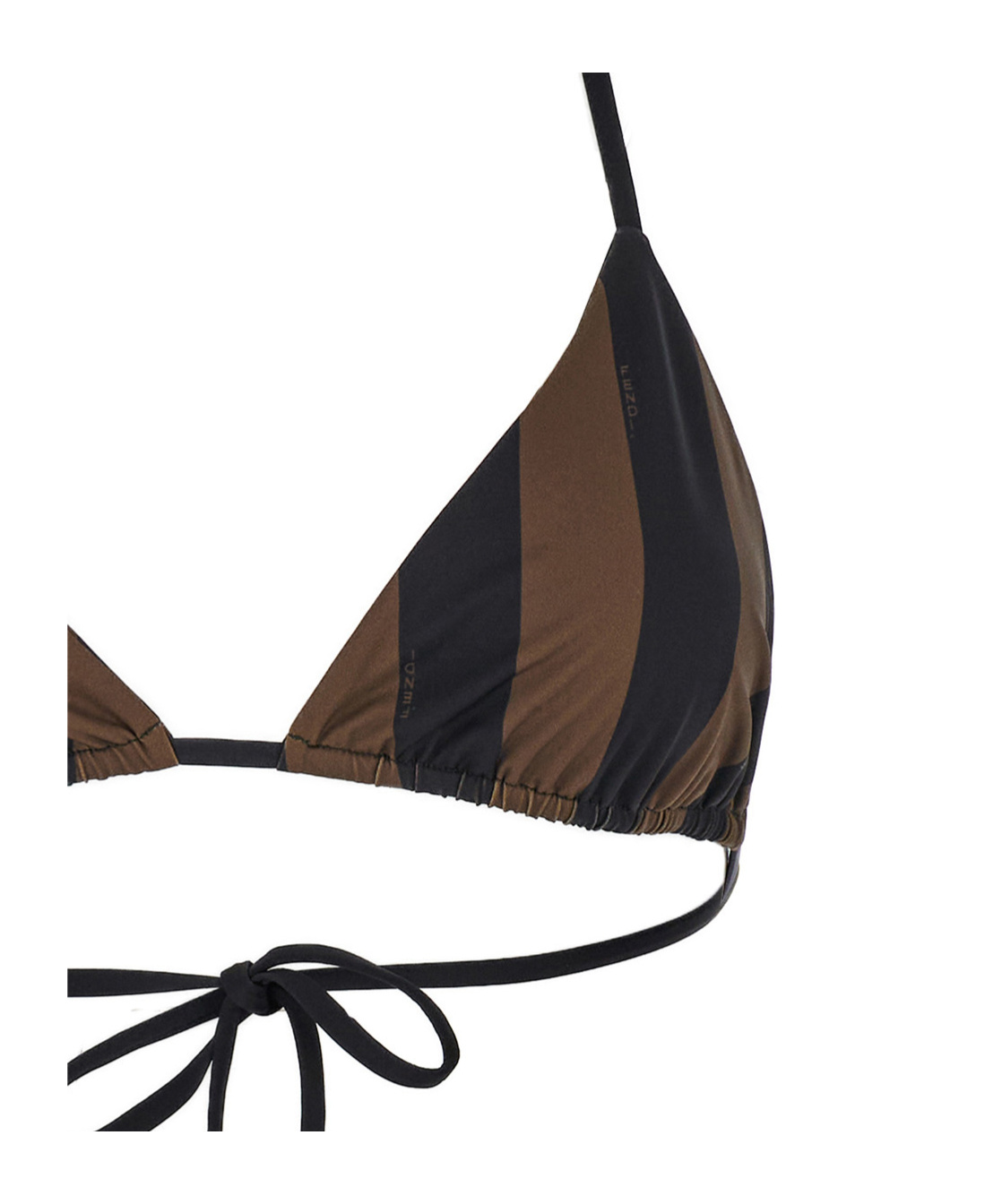 Fendi Women Brown Reversible Bikini With Adjustable Tie Closure And All-over Stripe Motif In Tech Fa In Brown