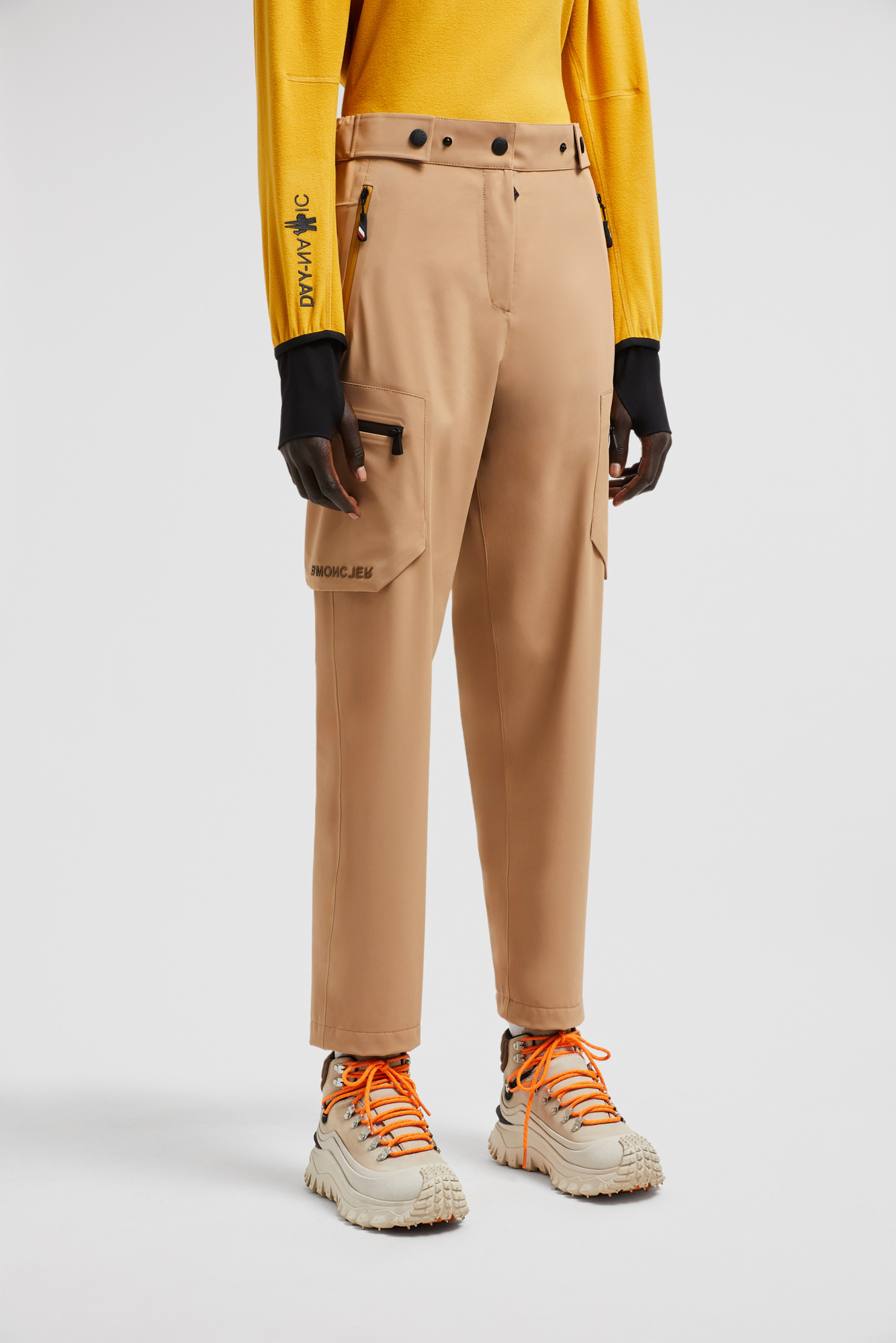 Moncler Water-repellent Hardshell Trousers In Nude