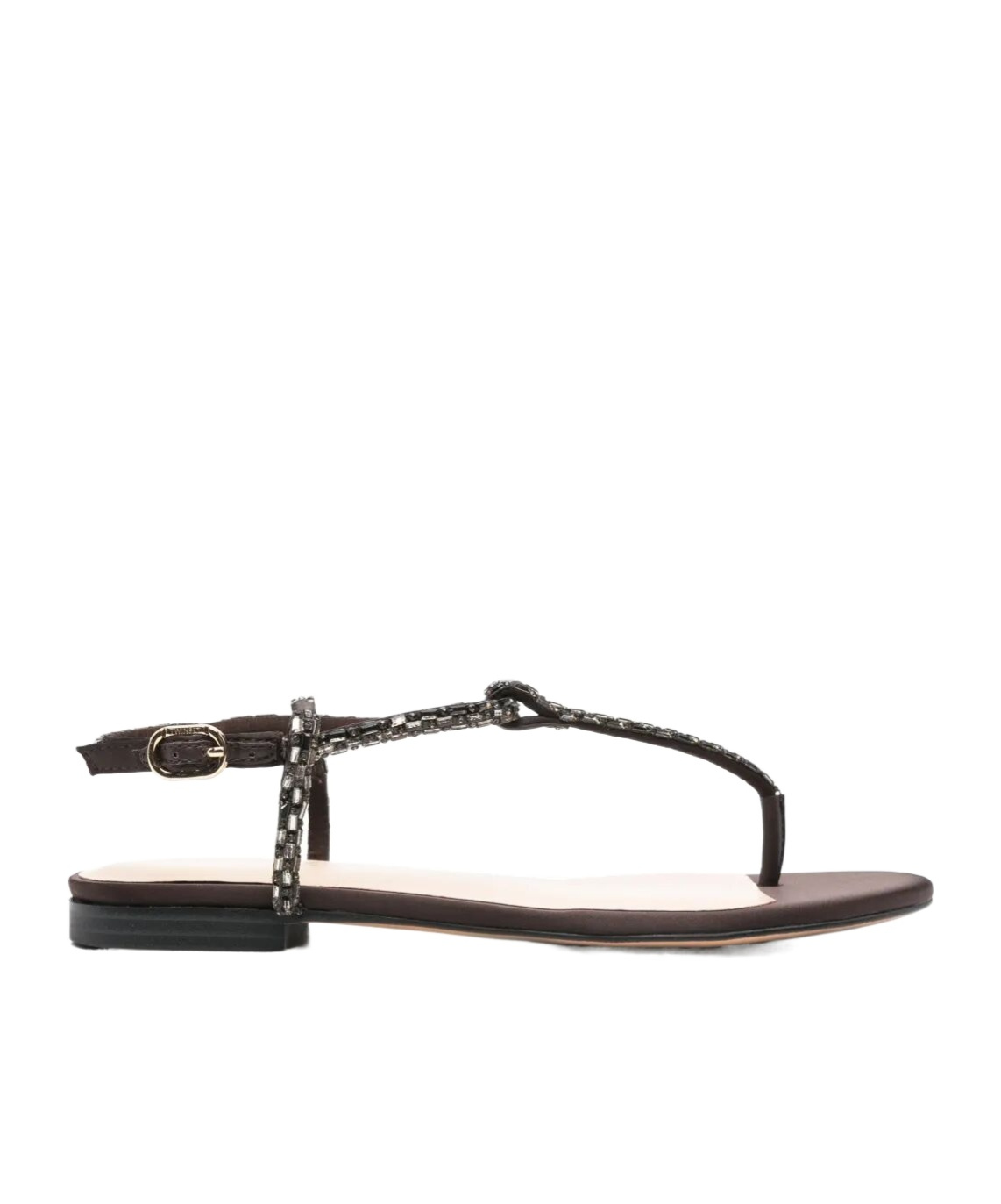 Shop Twinset Beaded Sandals In Black