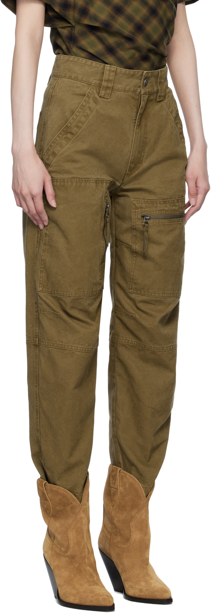Isabel Marant Étoile Kelyane Tapered Cargo Pants In Green